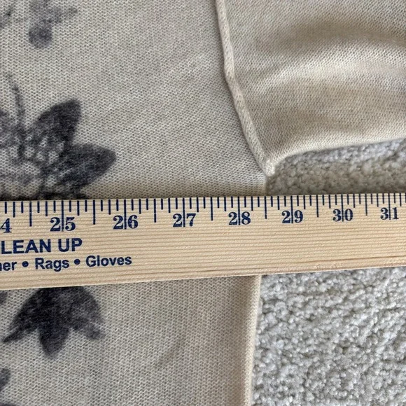 Anthropologie The Alani Cashmere Pilcro Mock-neck Sweater Beige Floral Large - Picture 11 of 16